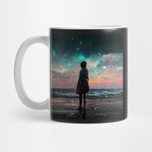 girl standing in the beach Mug